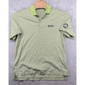 Polo Golf Ralph Lauren Sea Island Green Striped Polo Shirt Cotton Men's Size M